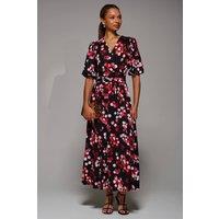 Jolie Moi Women's Puff Sleeve Jersey Maxi Dress in Red | Size: 14