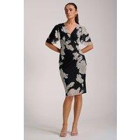 Jolie Moi Women's Angel Sleeve Ruched Mesh Bodycon Dress | Size: 18