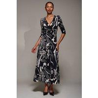 Jolie Moi Women's Jersey Ruched Waist Fit & Flare Maxi Dress | Size: 20