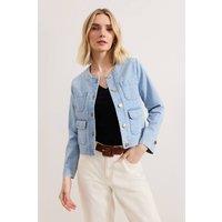 Phase Eight Women's Ripley Cropped Denim Jacket in Light Blue | Size: 12