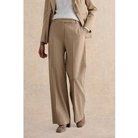Hobbs London Women's Ashleen Wide Leg Trousers in Camel | Size: 18