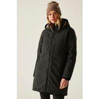 Regatta Women's Marron Longline Hooded Breathable Waterproof Insulated Jacket in Black | Size: 20
