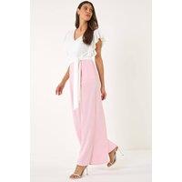 Roman Women's Colour Block V-Neck Stretch Jumpsuit in Light Pink | Size: 18