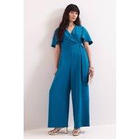Phase Eight Women's Julissa V-Neck Jumpsuit in Turquoise | Size: 20