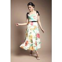 Oasis Women's Bow Detail Drooped Waist Midi Dress in Ivory | Size: 8