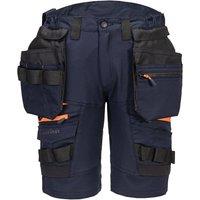 Portwest Men's DX444 Detachable Holster Pocket Work Shorts in Navy | Size: 34R