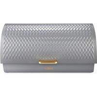 Tower Empire Bread Bin Roll Top, Stainless Steel, Grey & Brass T826090GRY