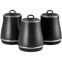 Tower Renaissance Storage Canisters, Set of 3 Tea/Coffee/Sugar, Black T826176BLK