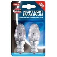 Eveready Night Light E14 Spare Bulbs Pack of 2 in Clear