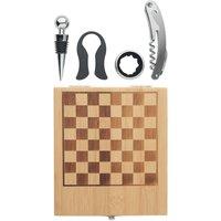 MidOcean Chesset Bamboo Chess Board & Wine Set in Cream