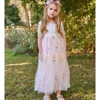 UK Flower Girl Boutique Girl's Enchanted Dress - Baby Pink /White Lace | Size: 1-2 Years