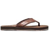 PDQ Men's Toe Post Mule Flip Flops in Brown | Size: 8