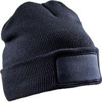 Result Men's Double Knit Printer Patch Beanie in Navy