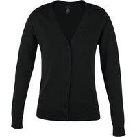 SOL'S Women's Golden V Neck Cardigan in Black | Size: Small