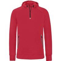 Proact Men's Hooded Zip Neck Sweatshirt in Red | Size: 2XL