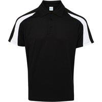 AWDis Men's Just Cool Short Sleeve Contrast Panel Polo Shirt in Jet Black | Size: XL