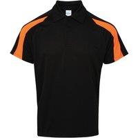 AWDis Men's Just Cool Short Sleeve Contrast Panel Polo Shirt in Jet Black | Size: Small