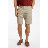 Weird Fish Men's Rayburn Cotton Flat Front Shorts in Cream | Size: 30R