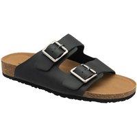 Dunlop Men's 'Fletcher' Leather Mule Sandals in Black | Size: 8
