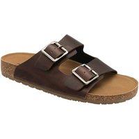Dunlop Men's 'Fletcher' Leather Mule Sandals in Brown | Size: 10