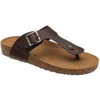 Dunlop Men's 'Ismail' Leather Toe-Post Sandals in Brown | Size: 12