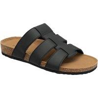 Dunlop Men's 'Mikhael' Leather Mule Sandals in Black | Size: 8