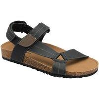 Dunlop Men's 'Cooper' Leather Open-Toe Sandals in Black | Size: 10