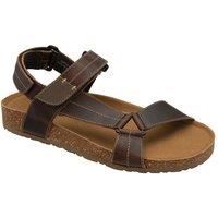 Dunlop Men's 'Cooper' Leather Open-Toe Sandals in Brown | Size: 11