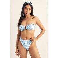 NastyGal Women's Polka Dot Ring 4pc Bikini Set in Blue | Size: 6