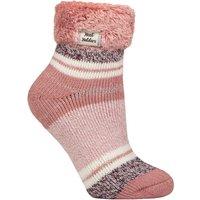 SOCKSHOP Heat Holders Women's 1 Pair Sleep Turn Over Cuff Socks in Coral | Size: 4-8