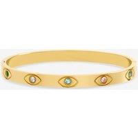 Jon Richard Women's Gold Plated Waterproof Multi Colour Evil Eye Bangle