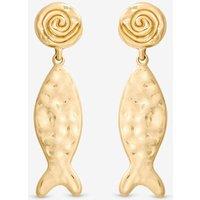 Mood Women's Gold Molten Fish Statement Earrings