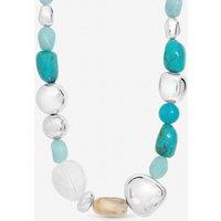 Mood Women's Silver & Turquoise Resin Necklace