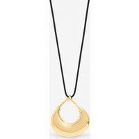 Inicio Women's Gold Plated & Jet Cord Open Pendant - Gift Pouch