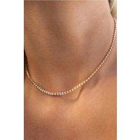 Serla Women's 18K Gold Plated Diamond Tennis Necklace