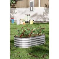 Garden Sanctuary Galvanized Steel Raised Garden Bed for Plant in Silver