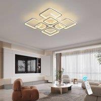 NIVOR 8-Square 70W Dimmable LED Ceiling Light with Remote Flush Mount Lamp in White