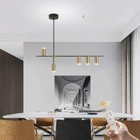NIVOR 30W Black Gold Dimmable LED Pendant Light 5 Spotlights Hanging Lamp