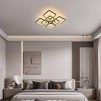 NIVOR 8 Square Dimmable LED Ceiling Light with Remote Black Chandelier