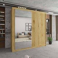 Sliding Wardrobes 4U Sleek Sliding Mirror Wardrobe with LED Various Sizes W203cm x H217cm in Brown