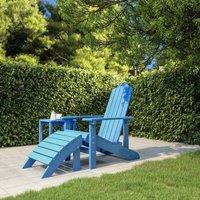 Berkfield Home Garden Adirondack Chair with Footstool HDPE Aqua Blue