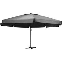 Berkfield Home Outdoor Parasol with Aluminium Pole 600 cm Anthracite in Black