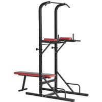 tectake Multi Gym Reeves - Bench Press, Pull-Up Bar, Dip & Leg Raise Station in Black