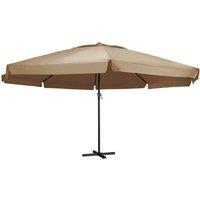Berkfield Home Outdoor Parasol with Aluminium Pole 600 cm Taupe in Beige