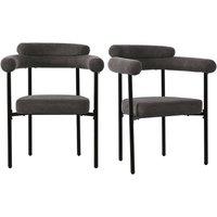 Modern Home Touch Set of 6 Modern Armrest Dining Chairs with Faux Suede Upholstery in Grey | Size: 6 Pack