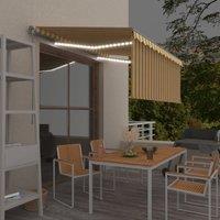 Berkfield Home Manual Retractable Awning with Blind&LED 3x2.5m Yellow&White in Yellow