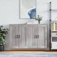 Berkfield Home Wall Mounted Cabinets 2 pcs Grey Sonoma Engineered Wood