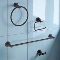 Showerdrape Modernity Black Steel Wall Mounted 4 Piece Bathroom Accessory Set