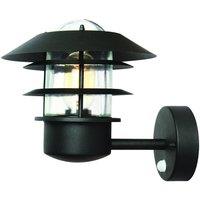 Netlighting Helsingor 1 Light Outdoor Coastal Wall Lantern Light Black with PIR Motion Sensor IP44 E27