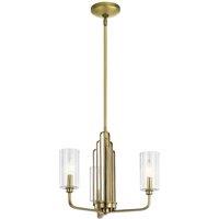 Netlighting Kichler Kimrose Multi Arm Pendant Ceiling Light Brushed Natural Brass in Yellow